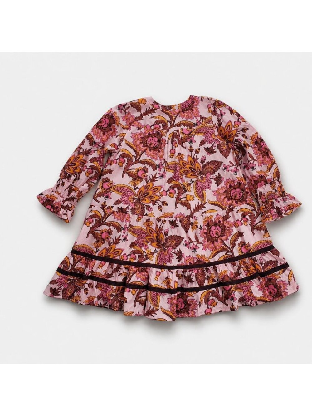 Tuckernuck Pink Ornate Chintz Floral Tiered Mini Dress Women’s XL Cotton NWT - Picture 2 of 16